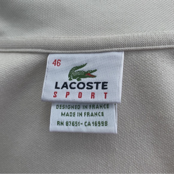 LACOSTE Vintage Brown Pink Retro Striped Zip Up Track Athletic Jacket Large - Picture 10 of 10